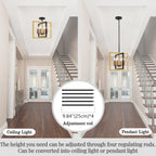 ANKYLHUA Small Black Gold Chandelier,6-Lights Ceiling Light Fixture E12,Adjustable Hight Pendant Lights Kitchen Island,Chandeliers for Dining Room Bedroom,Entryway,Foyer