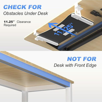 suptek Large Keyboard Tray Under Desk Pull Out - Image 3