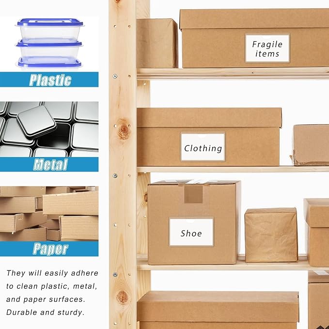100 Pack Clear Self-Adhesive Business Card Pockets and Top Open Library Card - Image 4
