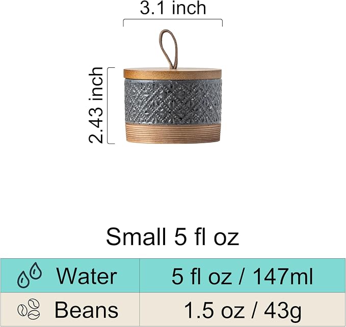 Miamolo Small Ceramic Jar with Lid, Coffee Container Kitchen Food Storage Jars - Image 3