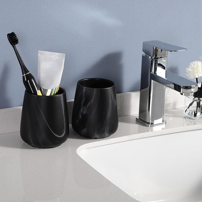 Marble Black Toothbrush Holder for Bathroom - Image 5