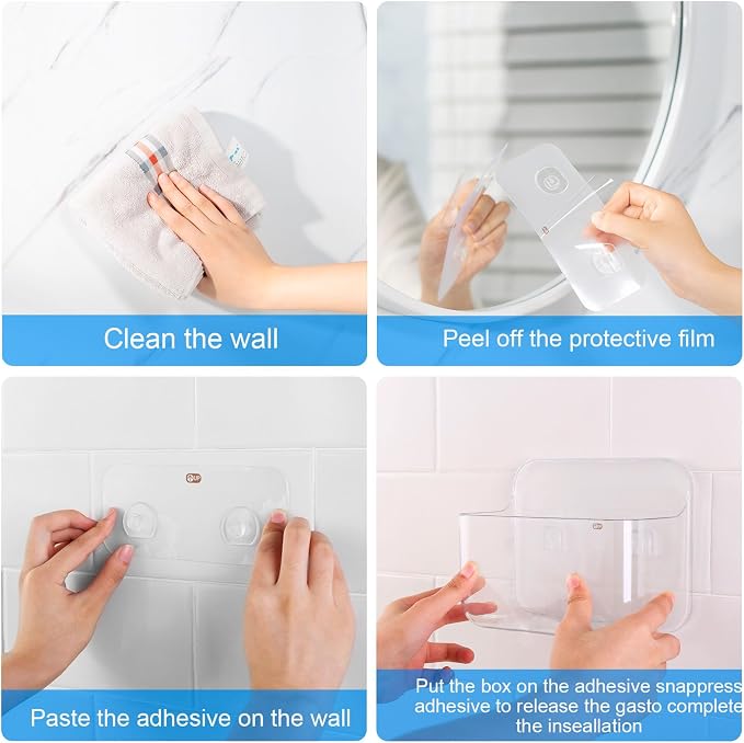 CGBE 2 Packs Cabinet Door Organizer, Acrylic Adhesive Shelf Wall Mounted Storage - Image 5