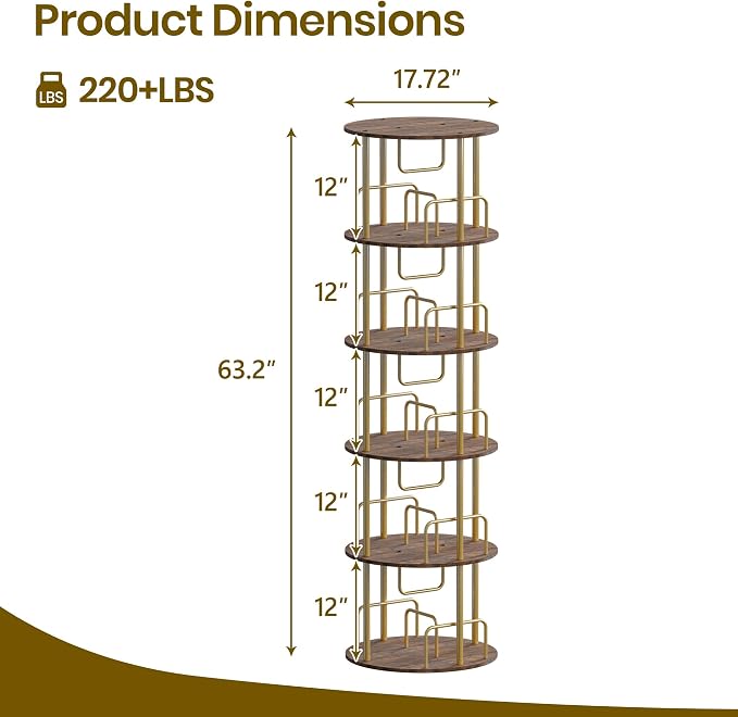 360° Rotating Bookshelf, Revolving Bookcase - Image 2