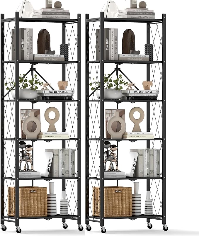 DEANIC 6-Shelf Folding Bookcase by ShowNow