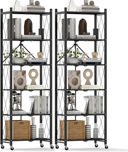 DEANIC 6-Shelf Folding Bookcase by ShowNow
