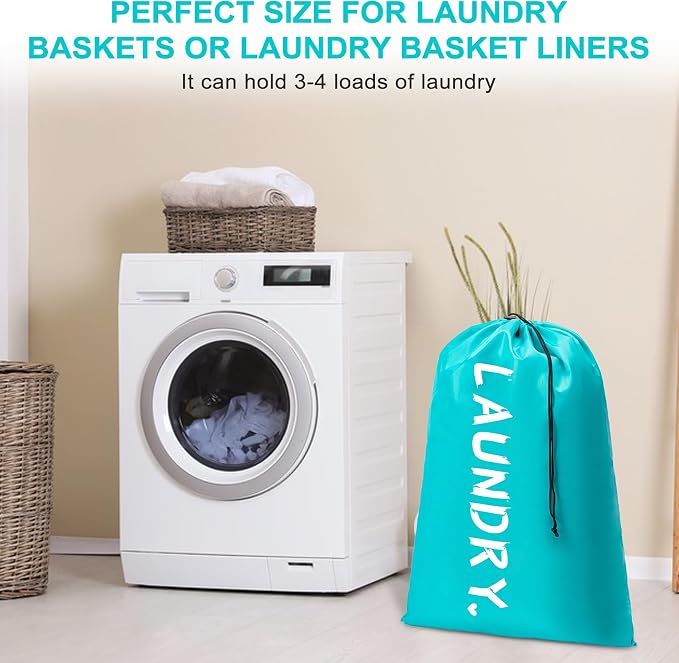 2 Pack XL Travel Laundry Bag, Machine Washable Dirty Clothes Organizer - Image 7