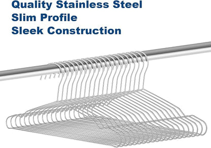 20 Pack Silver Stainless Steel Kids Hangers, Space-Saving Non-Slip, Toddler & - Image 5