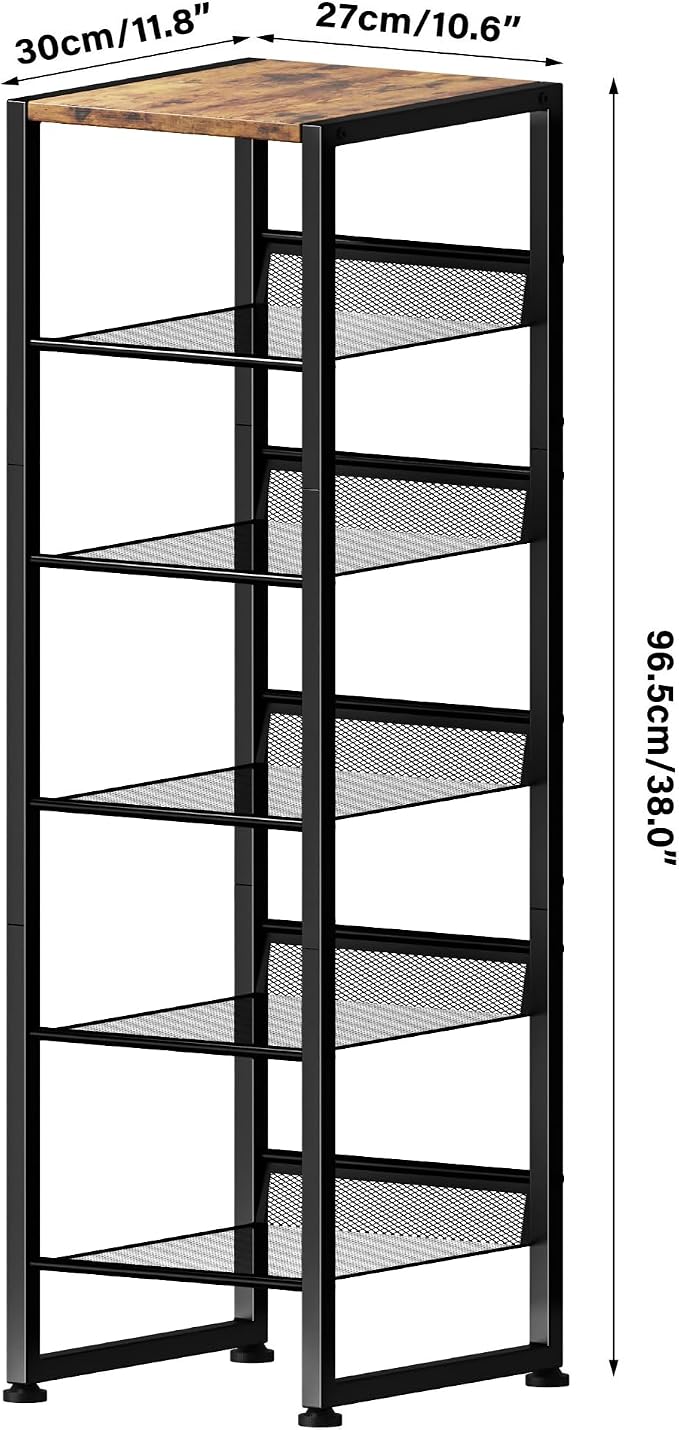 6 Tiers Vertical Shoe Rack, Corner Shoe Storage Organizer, Narrow Shoe Tower - Image 3