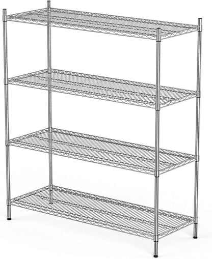 APLSS NSF 4-Tier Chrome Storage Shelves, Dry Environments, Commercial Heavy by HECMAC