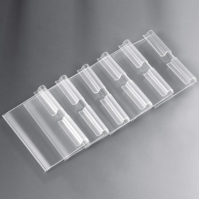 Pack of 60 Clear Plastic Label Holder, Double Hook Wire Shelf Retail Price Tag - Image 4