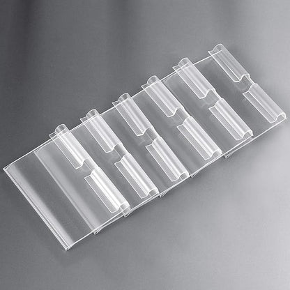 Pack of 60 Clear Plastic Label Holder, Double Hook Wire Shelf Retail Price Tag - Image 4