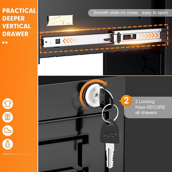 INTERGREAT 4 Drawers File Cabinet - Image 4