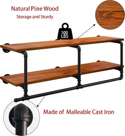 Wall Mounted Clothes Rack 12 Inch Deep, 48 Inch Heavy Duty Garment Rack - Image 7