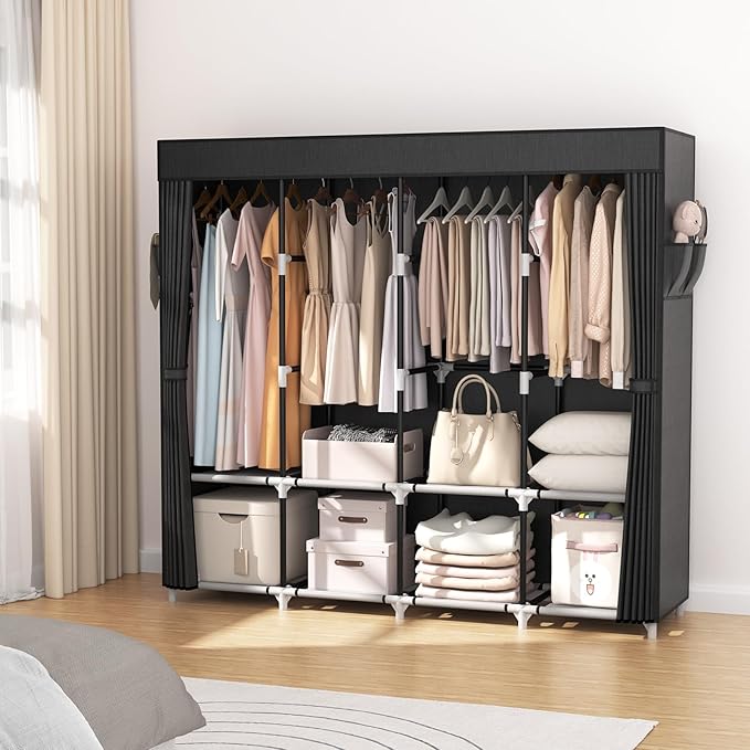 VTRIN Portable Closet for Hanging Clothes 67 Inch Wide Large Capacity Portable - Image 2