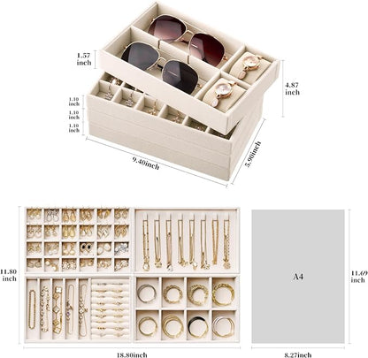 Velvet Jewelry Drawer Organizer Trays – 4-Layer Stackable Jewelry Storage - Image 7
