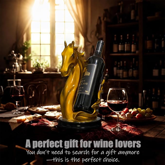 Wine Bottle Holder Wine Racks Tabletop Horse Statue as Home Kitchen Wine Cellar - Image 6