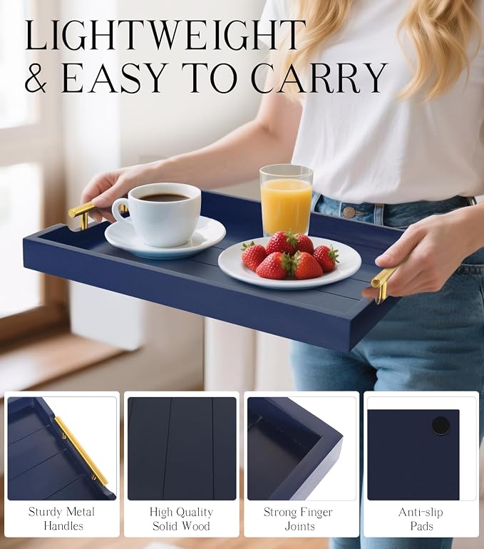 SXNOWS Wooden Serving Tray - Image 4