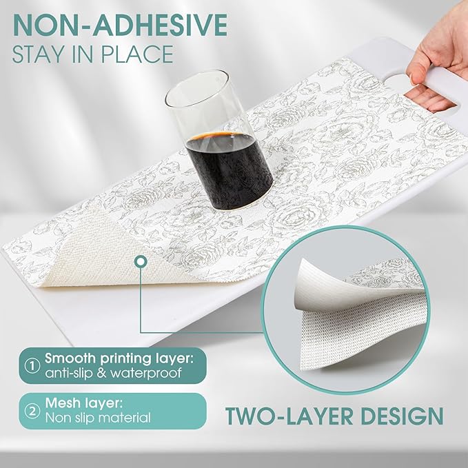 Drawer and Shelf Liner, Non-Slip Kitchen Cabinet Liners Non-Adhesive Thick - Image 3
