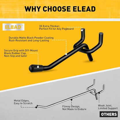 ELEAD 60-Piece 2 Inch Extra Thick Pegboard Hooks, Heavy Duty Peg Board - Image 4