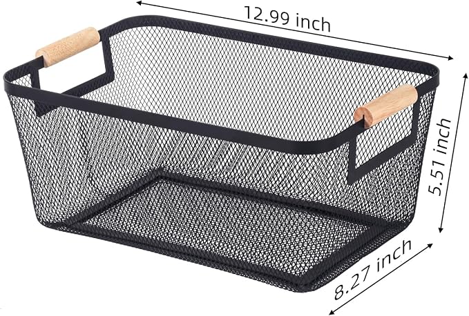 2-Pack Metal Mesh Basket, Medium Wire Storage Organizer - Image 2