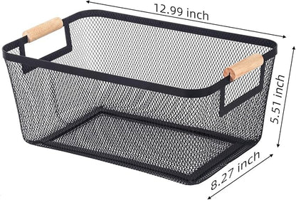 2-Pack Metal Mesh Basket, Medium Wire Storage Organizer - Image 2