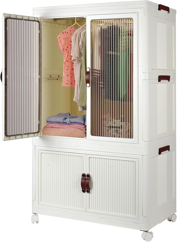 FozsKeylf Stackable Closet Storage Bins, Collapsible Clothes Organizers by FozsKeylf
