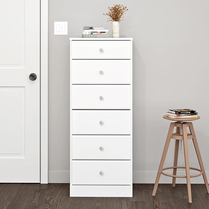 Prepac Astrid Simplistic 6-Drawer Tall Dresser - Image 2