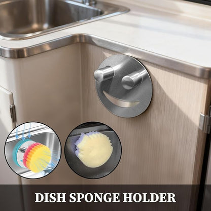 Sponge Holder For Kitchen Sink, Strong Suction Cup Mount, Stainless Steel - Image 2