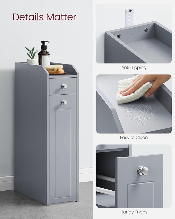 VASAGLE Slim Storage Cabinet, Narrow Storage Organizer - Image 7
