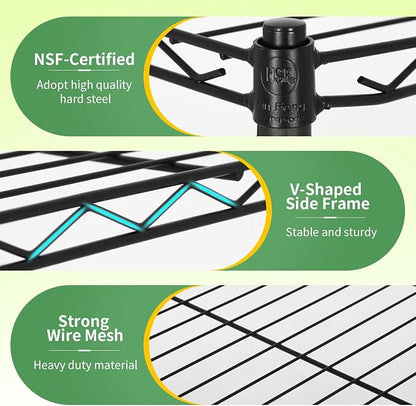BestOffice Storage Shelves 6 Tier Metal Shelves Adjustable Garage Shelving Wire - Image 6