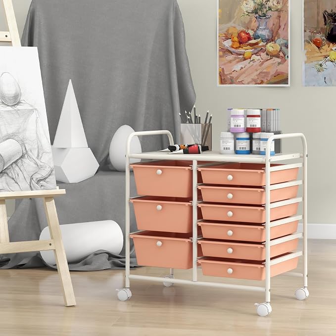 Giantex 9 Drawers Rolling Cart, Classroom Organizers, Storage Cart - Image 4