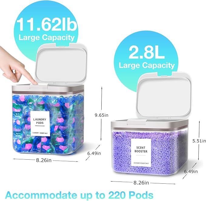 2 Pack Laundry Pods Container for Laundry Room Organization, Laundry Pod Up - Image 7