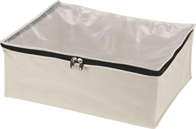 Household Essentials 3364-1 Cotton Canvas Blanket Storage Bags | Natural by HouseholdEssentials