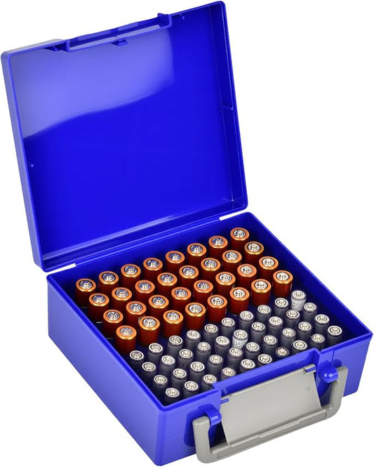 FULLCASE Battery Storage Organizer Holder Holds 72 AA AAA Batteries, Box Cases by FullcaseEasyLifeStorage