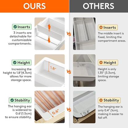 Lifewit 2 Pack Sliding Makeup Drawer Organizer Trays - Image 4