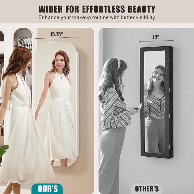 6 LED Mirror Jewelry Cabinet - Image 5