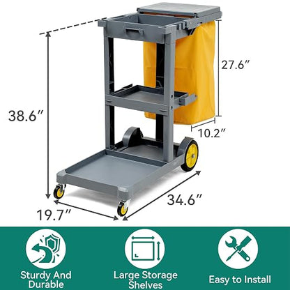 YITAHOME 3-Shelf Cleaning Carts on Wheels, - Image 2