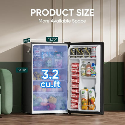 Upstreman 3.2 Cu.Ft Retro Mini Fridge - Image 2