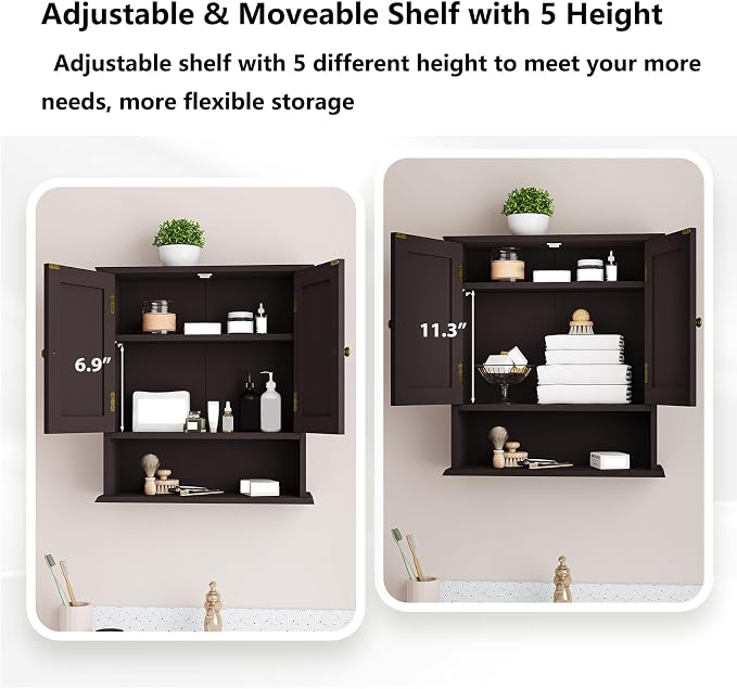 Bathroom Wall Cabinet, Over the Toilet Storage Cabinet - Image 4