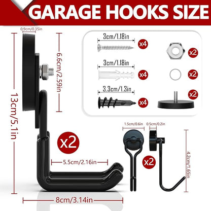 3-H Heavy Duty Magnet Garage Hooks 2 Pack, Large Strong Magnetic Hooks - Image 3