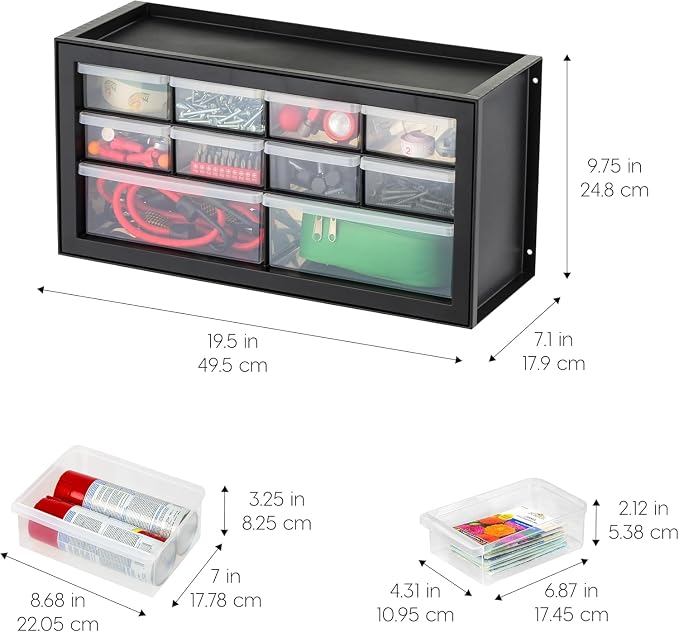 IRIS USA Plastic Storage Drawer Organizer, 10 Drawer Cabinet, 2 Pack, classroom - Image 3