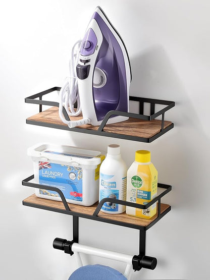 Ironing Board Holder Wall Mounted, 2-Layer Sturdy Iron and Ironing Board Hanger by AIDILI