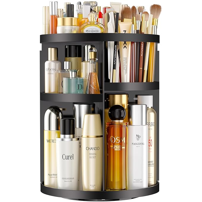 Makeup Organizer 360 rotating, Adjustable Skincare Organizers by HEMTROY