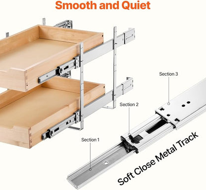 VEVOR 2 Tier Pull Out Cabinet Organizer, Soft Close Slide out Shelf, Heavy-Duty - Image 3