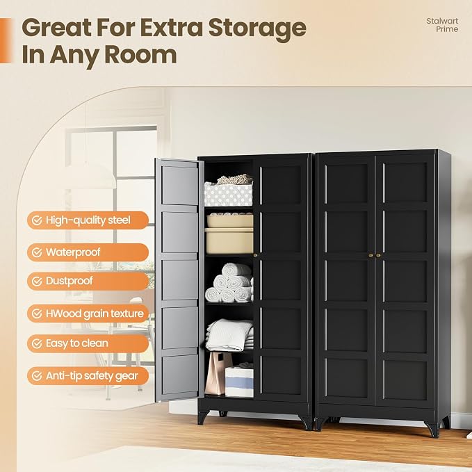 Yizosh Metal Pantry Cabinet, - Image 8