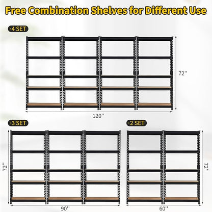 PioneerWorks 2000lbs Storage Shelves 5 Tier, Adjustable Heavy Duty Garage - Image 2