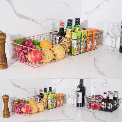 JUNCHU CHERRY Wire Kitchen Storage Basket 4 Packs, Perfect Pantry Organization - Image 6