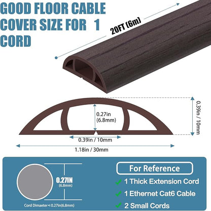 Floor Cord Covers for Wires 20FT Cable Hider Wire Cover Self Adhesive Cord - Image 2