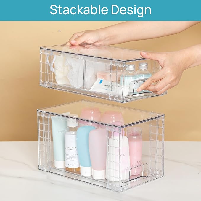 Vtopmart 8 Pack Clear Stackable Cabinet Organizers - Image 4