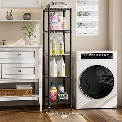 Golpart Shelves Storage Shelf Wire Closet Bathroom Organizers Metal Pantry | 5 - Image 3